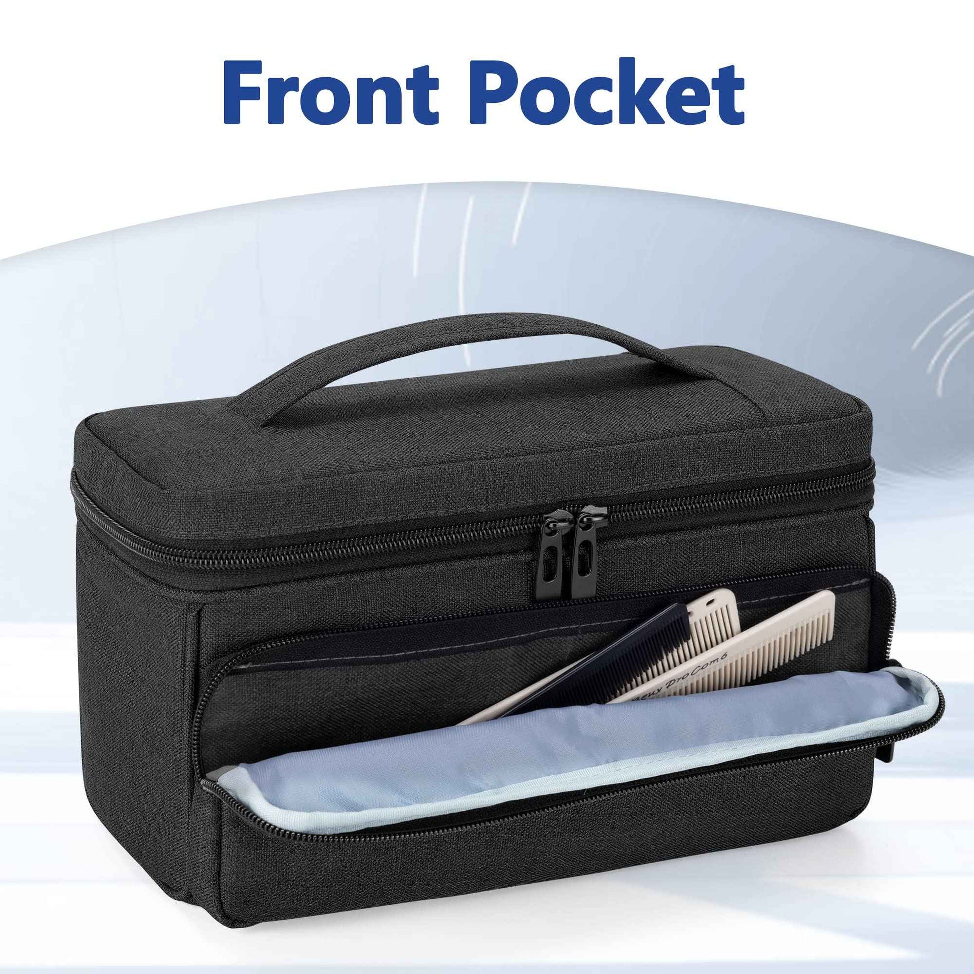 CURMIO Barber Bag for Hair Clippers, Men Grooming Travel Case for Electronic Shaver, Hair Trimmer and Hair Cutting Tools, Black, Bag Only