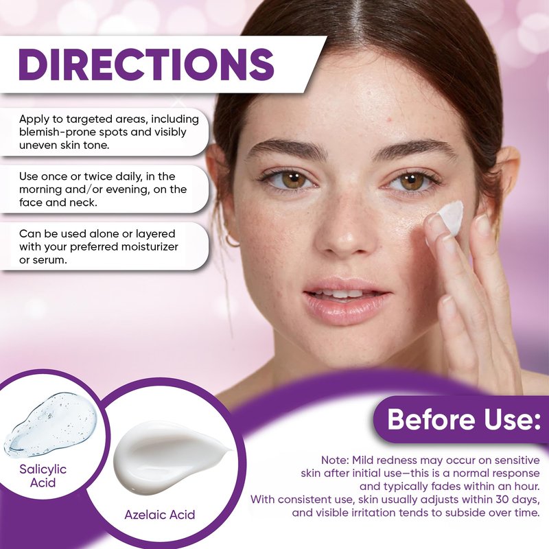 AOBBIY Azelaic Acid Cream for Face – Tone Refining Facial Cream for Skin Clarity & Smoother-Looking Skin, 1 oz, 2 Pack