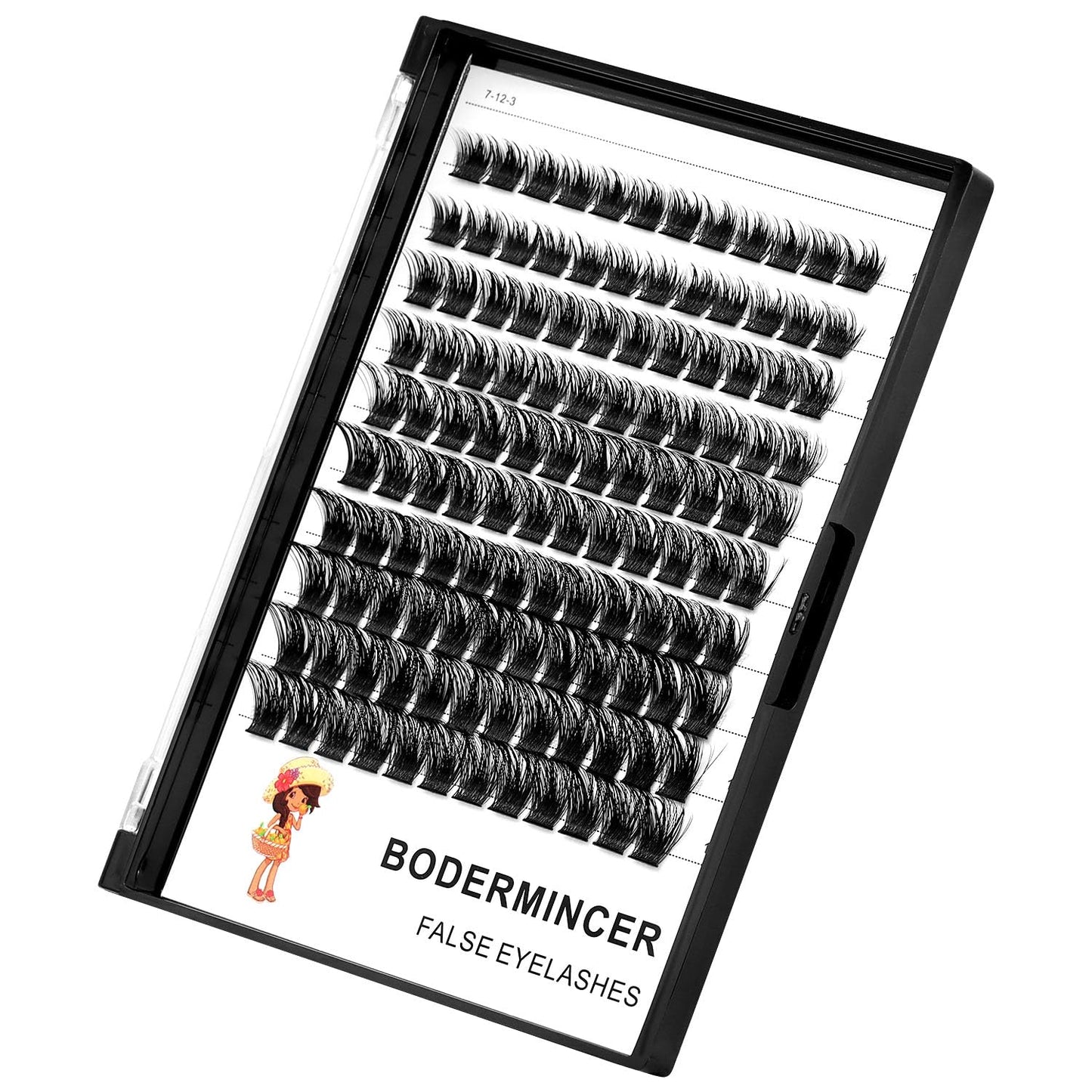 Bodermincer 120pcs 8-10-12-14mm Mixed,10-12-14-16mm Mixed Wide Cluster Clusters Individual Lashes Professional Makeup Individual Cluster EyeLashes Grafting Fake False Eyelashes Eyelash Extension