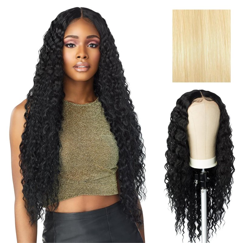 Sensationnel Butta Lace Wigs - Extra Wide 5-Inch Deep Parting Synthetic Lacefront | Light Blonde 613