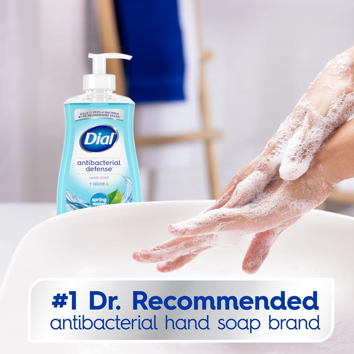 Dial Antibacterial Foaming Hand Wash & Liquid Soap Set | Spring Water, 7.5 fl oz & 11 fl oz