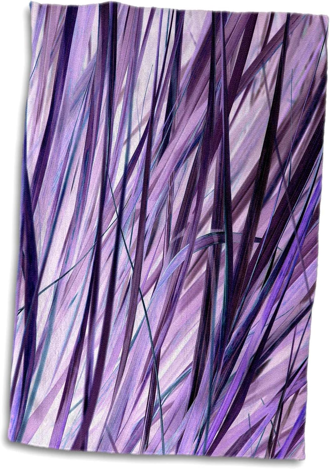 3D Rose Purple Swaying Grasses Towel - Soft Microfiber, 15" x 22"