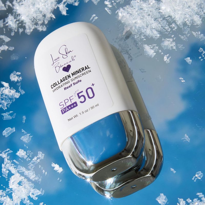 Collagen Mineral Sunscreen SPF 50 PA+++ - Clear, No Tint | 100% Mineral, Reef-Safe, Chemical-Free Daily Face Protection