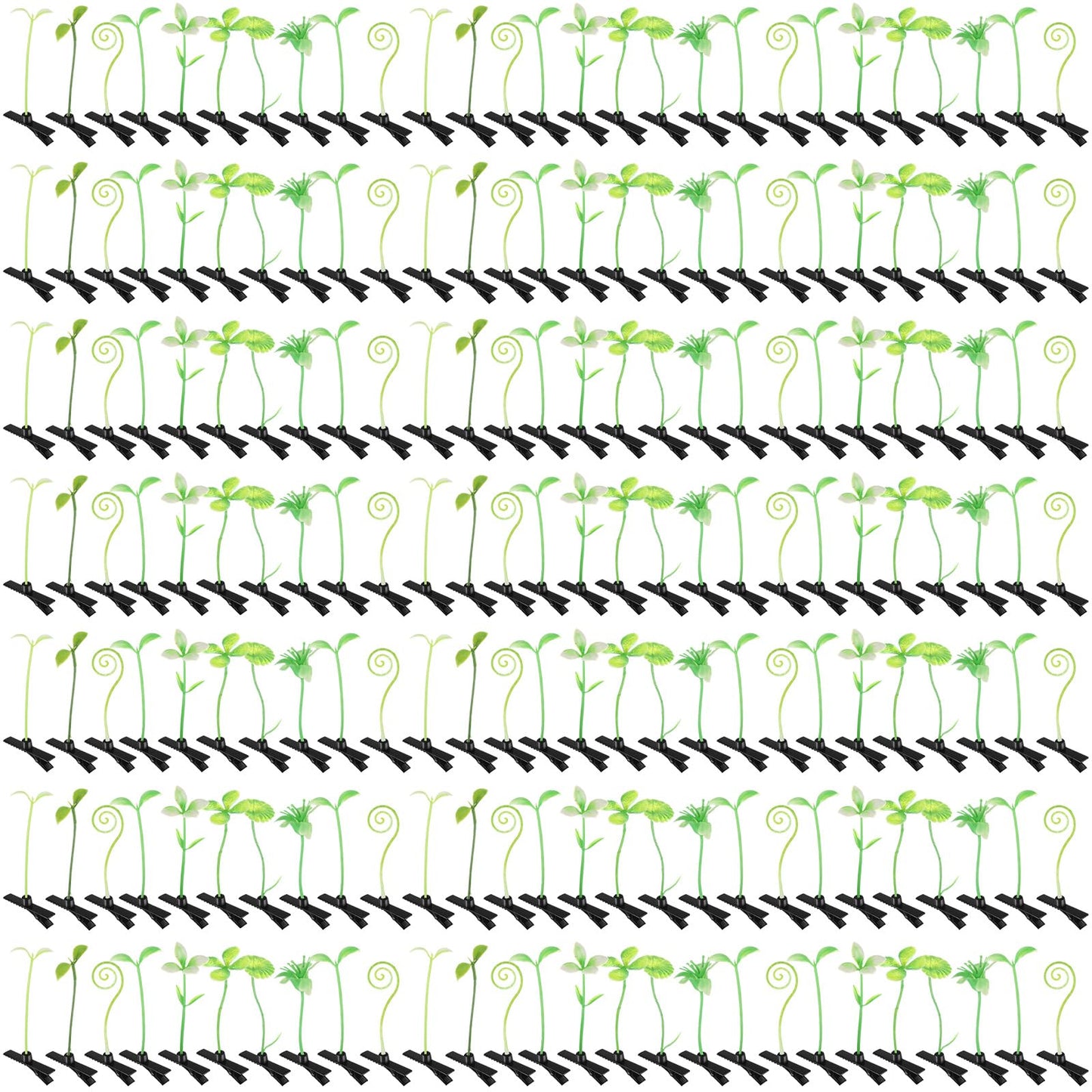 Tigeen 200 Pcs Rave Sprouts Bean Sprout Funny Hair Clips Mixed Style Plant Hairpins Hair Accessories for Home Party Irish (Fresh Style)