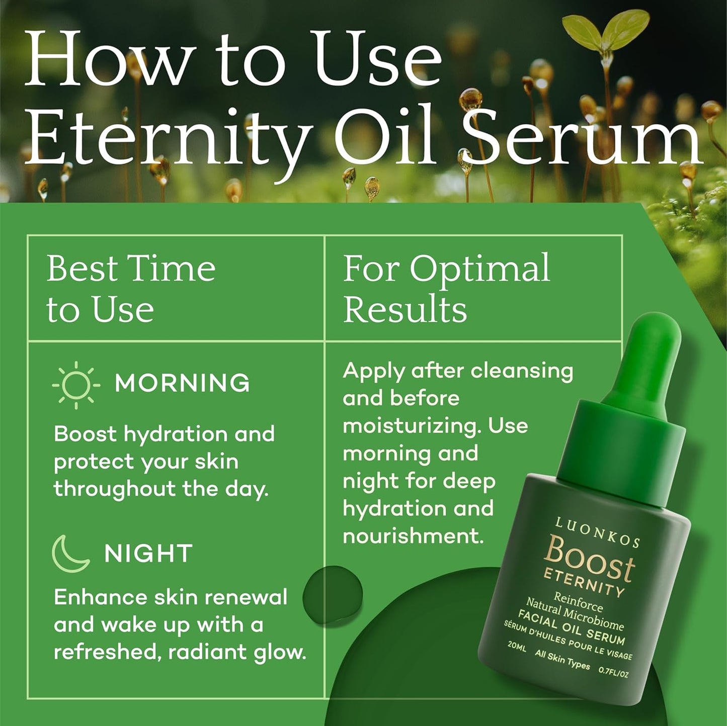 Eternity Facial Serum - Oil-Based Vitamin C Alternative for Women | Non-Greasy with Squalane, Sea Buckthorn & Nordic Microbes - 20ml