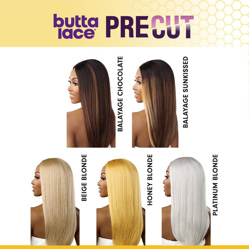 Sensationnel Butta Lace Precut Wigs - Unit 16 Glueless Extra Wide 5 Inch Deep Parting Synthetic Pre Tweezed Smaller Knot Hairline (1 JETBLACK)