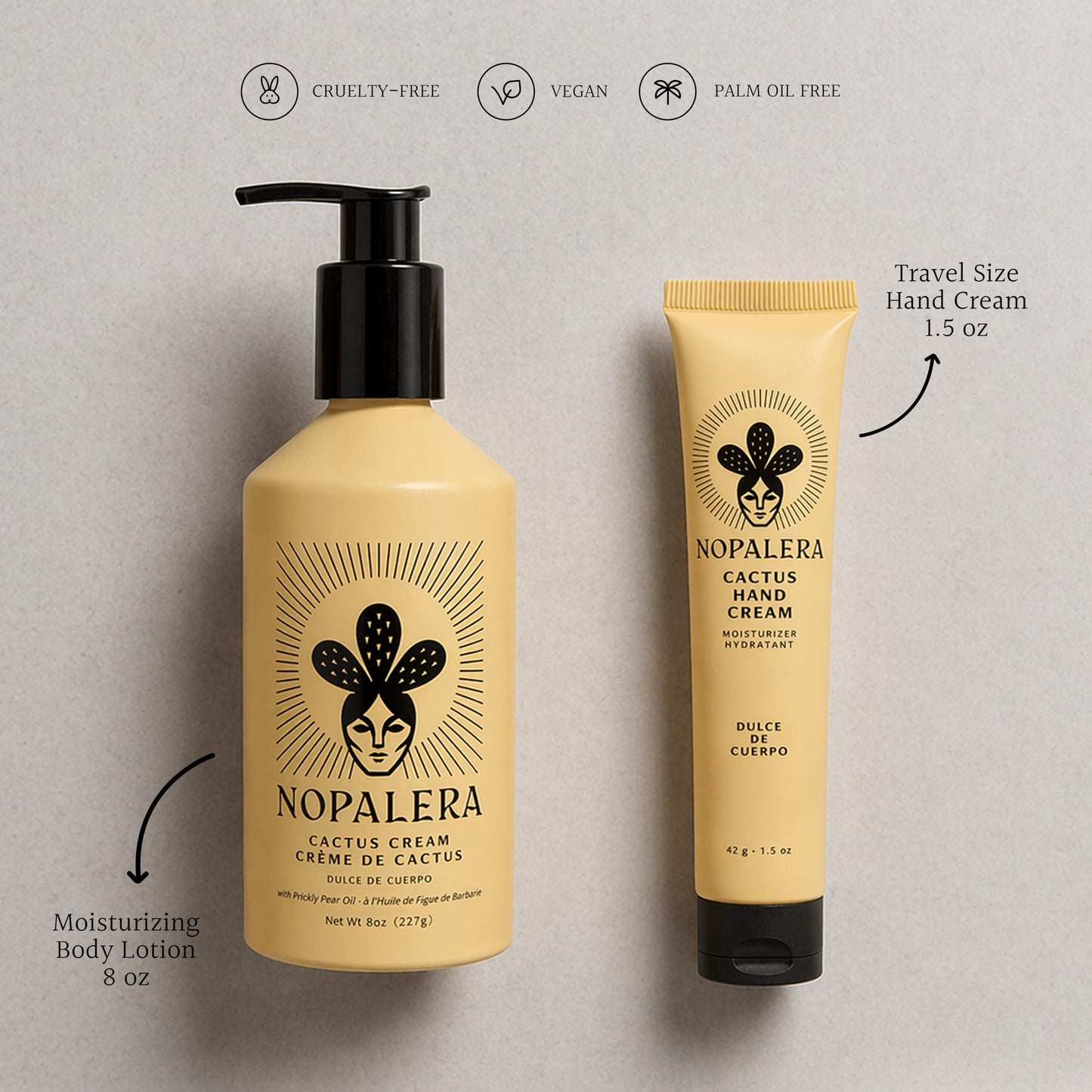 Nopalera Dulce de Cuerpo Cactus Cream - Moisturizing Body Lotion with Prickly Pear Oil, Amber, Citrus, and Warm Vanilla Fragrance, Vegan, 8 oz.