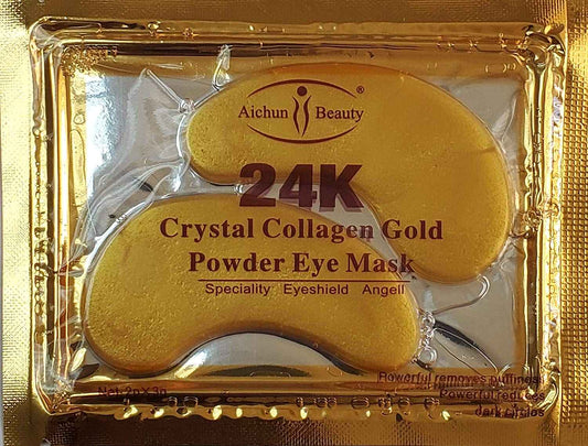 AICHUN BEAUTY 10/20/30/40/100 Pairs Crystal 24K Gold Powder Gel Collagen Eye Mask Sheet Patch, Anti Ageing, Remove Bags, Dark Circles & Puffiness, Skincare, Anti Wrinkle, Moisturising (40)