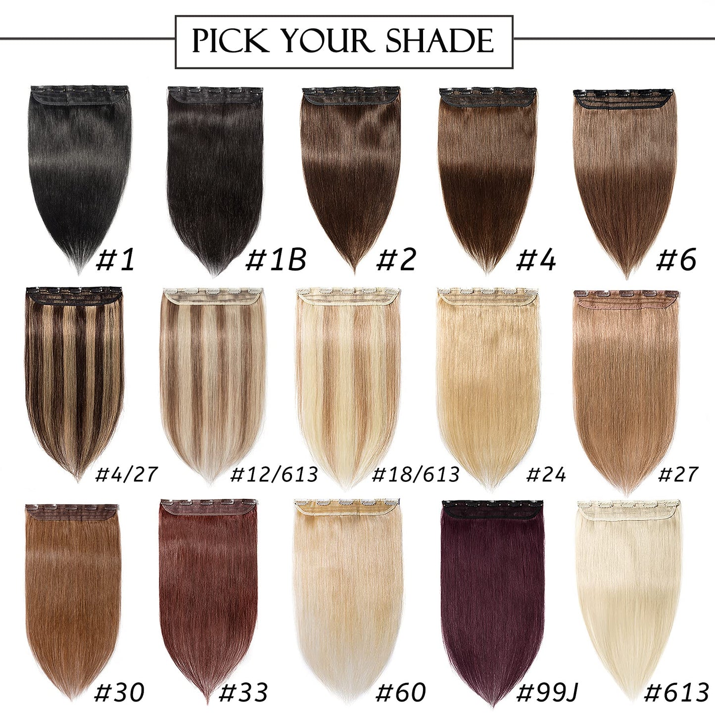 S-noilite One Piece Clip in Human Hair Extensions 5 Clips 3/4 Full Head Clip on Remy Hair Extension For Women Lighter One-Piece Design 16Inch 45g Dark Brown