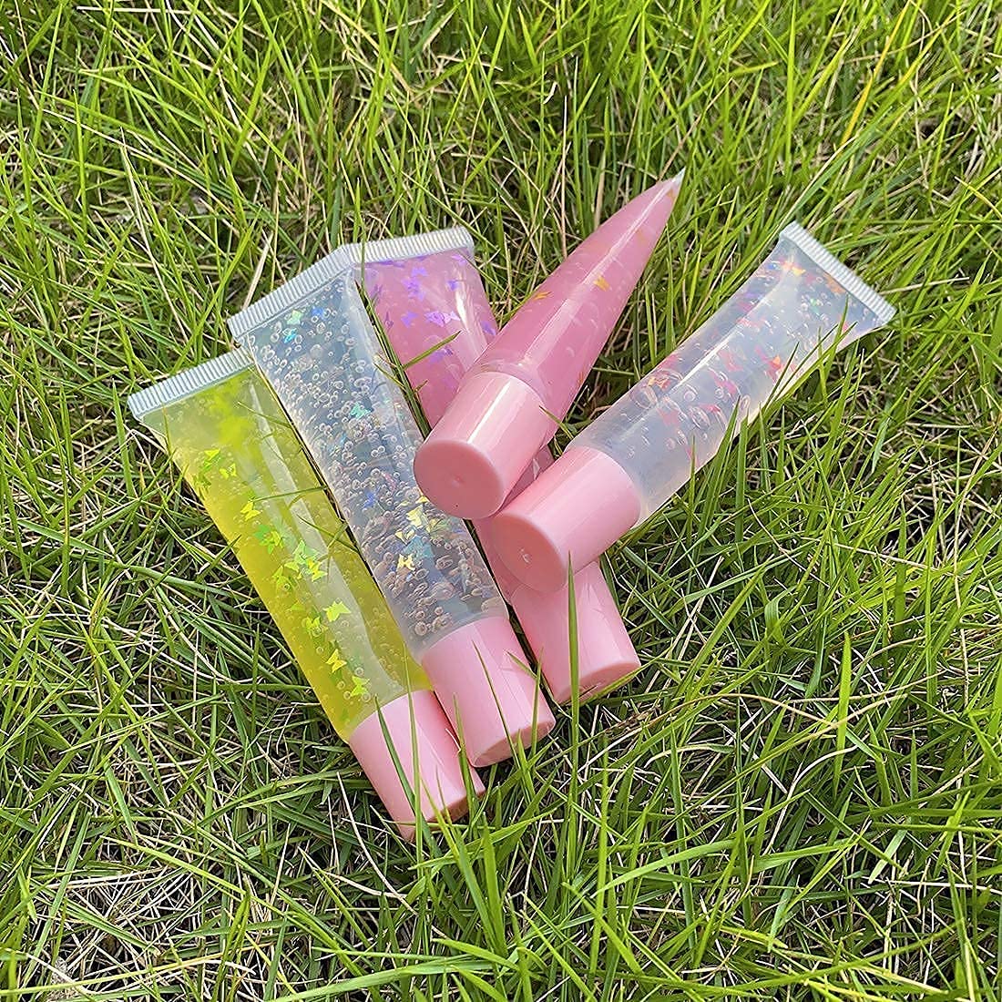 Lip Gloss Tubes - 100 Pack 10ml with Pink & Blue Caps | Perfect for DIY Projects