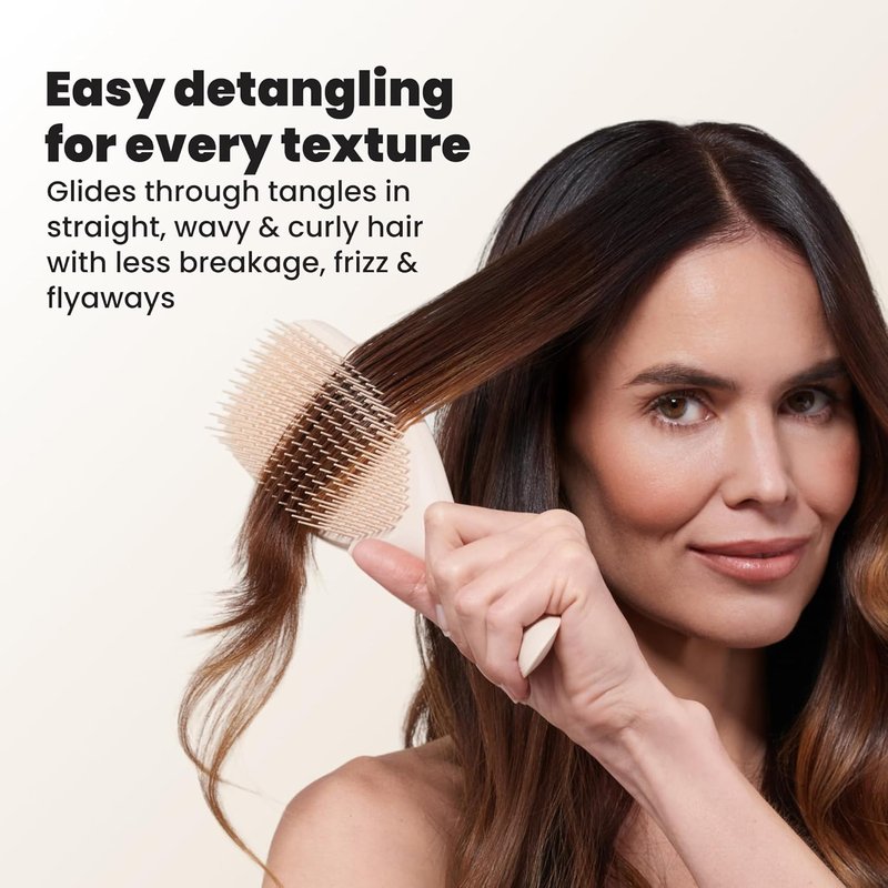 Ultimate Detangler Hairbrush - Tangle Teezer for Wet & Dry Hair | Reduces Breakage, Ideal for Long, Thick, Curly Hair - Vanilla