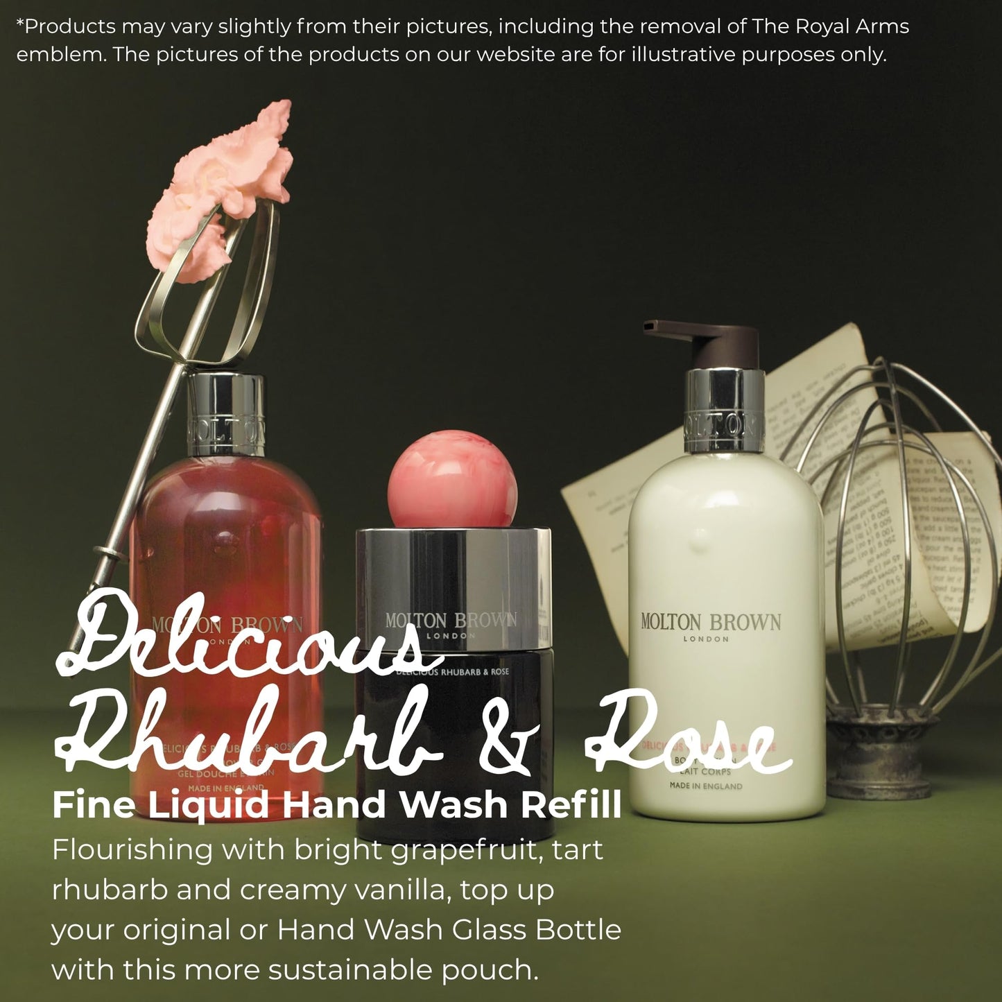 Molton Brown Delicious Rhubarb & Rose Fine Liquid Hand Wash Refill 13.5 fl. oz.