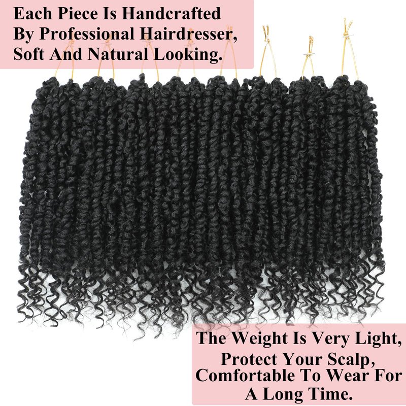 Alrence Miracle Knots Feather Crochet Hair 14 Inch 50 Strands 60g Deep Wave Curly Crochet Hair Protein Fiber Like Human Hair