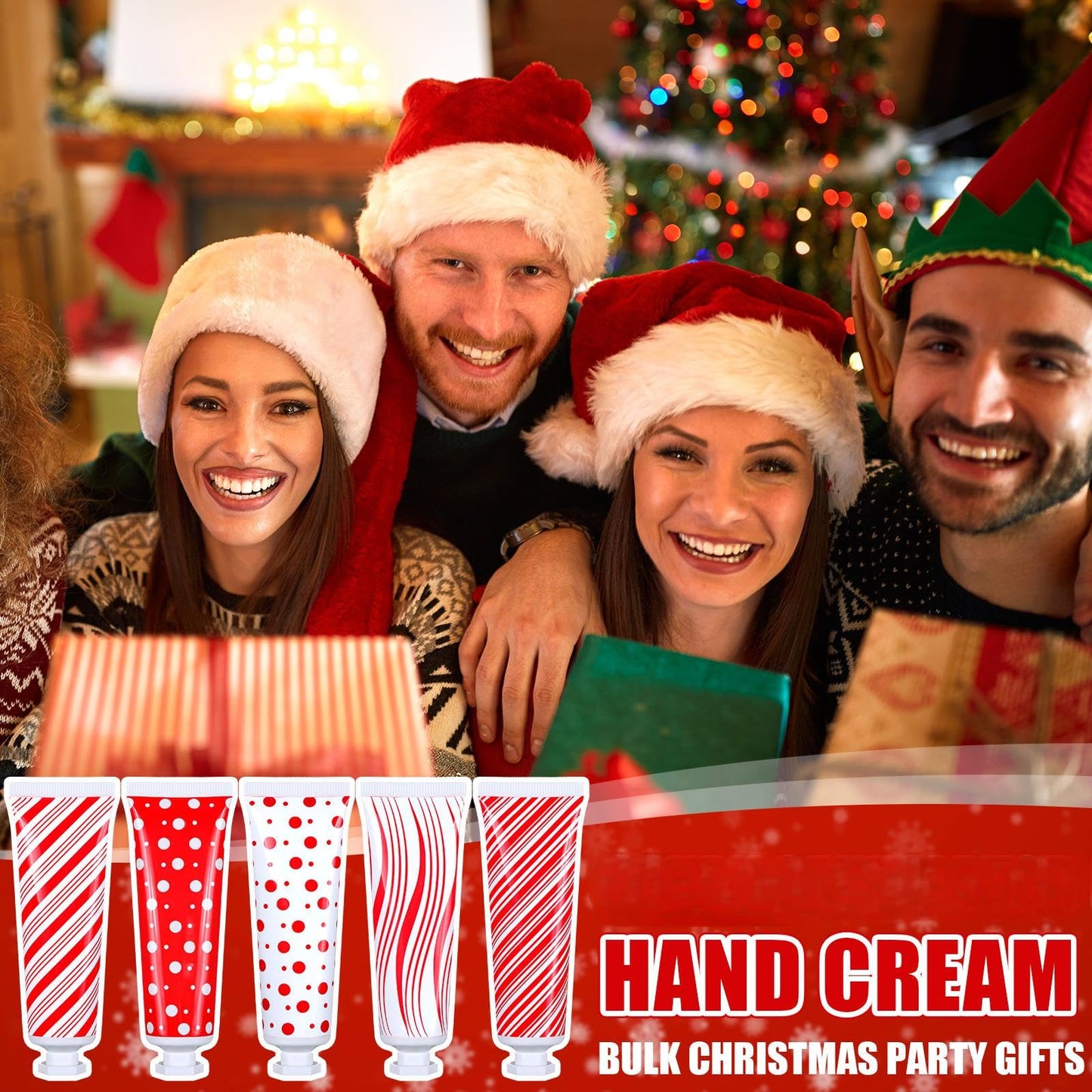 Dansib 50 Pcs Christmas Hand Cream Bulk Mini Hand Lotion Candy Cane Scented Peppermint Lotion Christmas Stocking Stuffers Bulk Holiday Gifts Employee Staff Teacher Appreciation Gifts for Coworkers