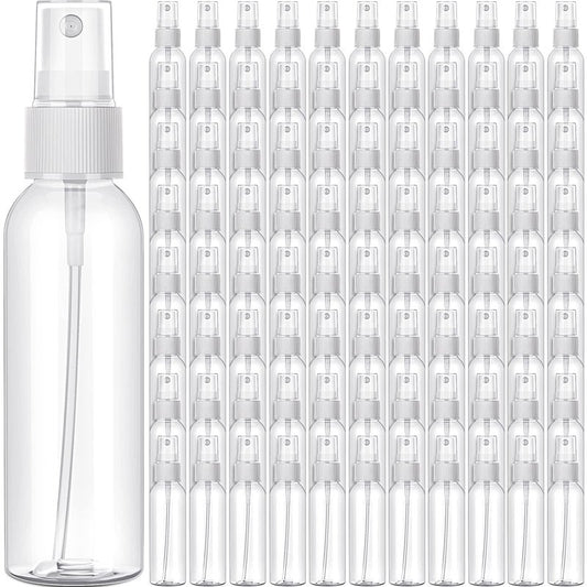 Nuogo 90 Pack 4 Oz Plastic Mini Spray Bottles Reusable Travel Size Perfume Refillable Mist Sprayer Empty Bottle for Essential Oil(Clear)