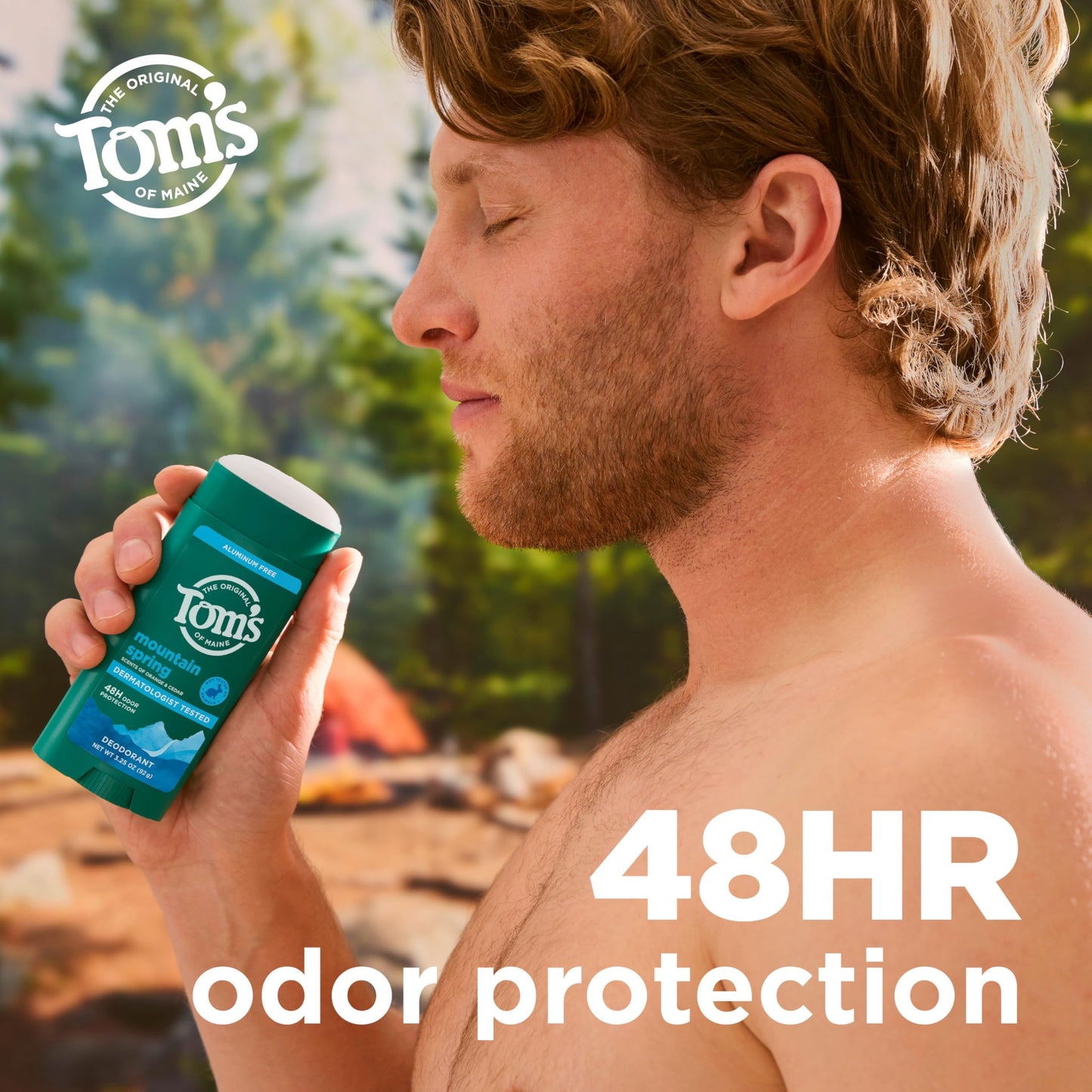 Tom’s of Maine Mountain Spring Natural Deodorant for Men and Women, Aluminum Free, 3.25 oz, 2-Pack