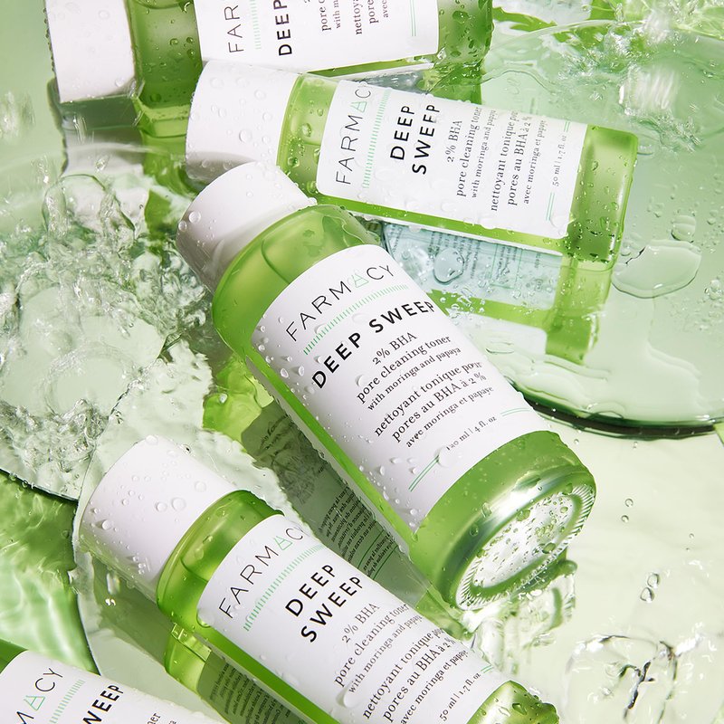 Farmacy 2% Salicylic Acid Toner for Face - Deep Sweep BHA Liquid Exfoliant + Pore Cleaner - Controls Oil, Gently Exfoliates + Refines Pores - Skin Care for Combo, Oily + Blemish-Prone Skin - (120ml)