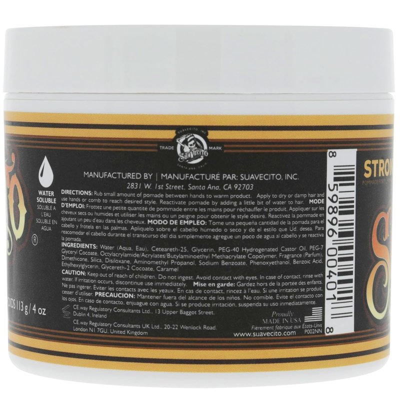 Suavecito Pomade - Strong Hold Hair Pomade for Men | 4 oz, 2 Pack - Medium Shine, Water-Based, Flake-Free