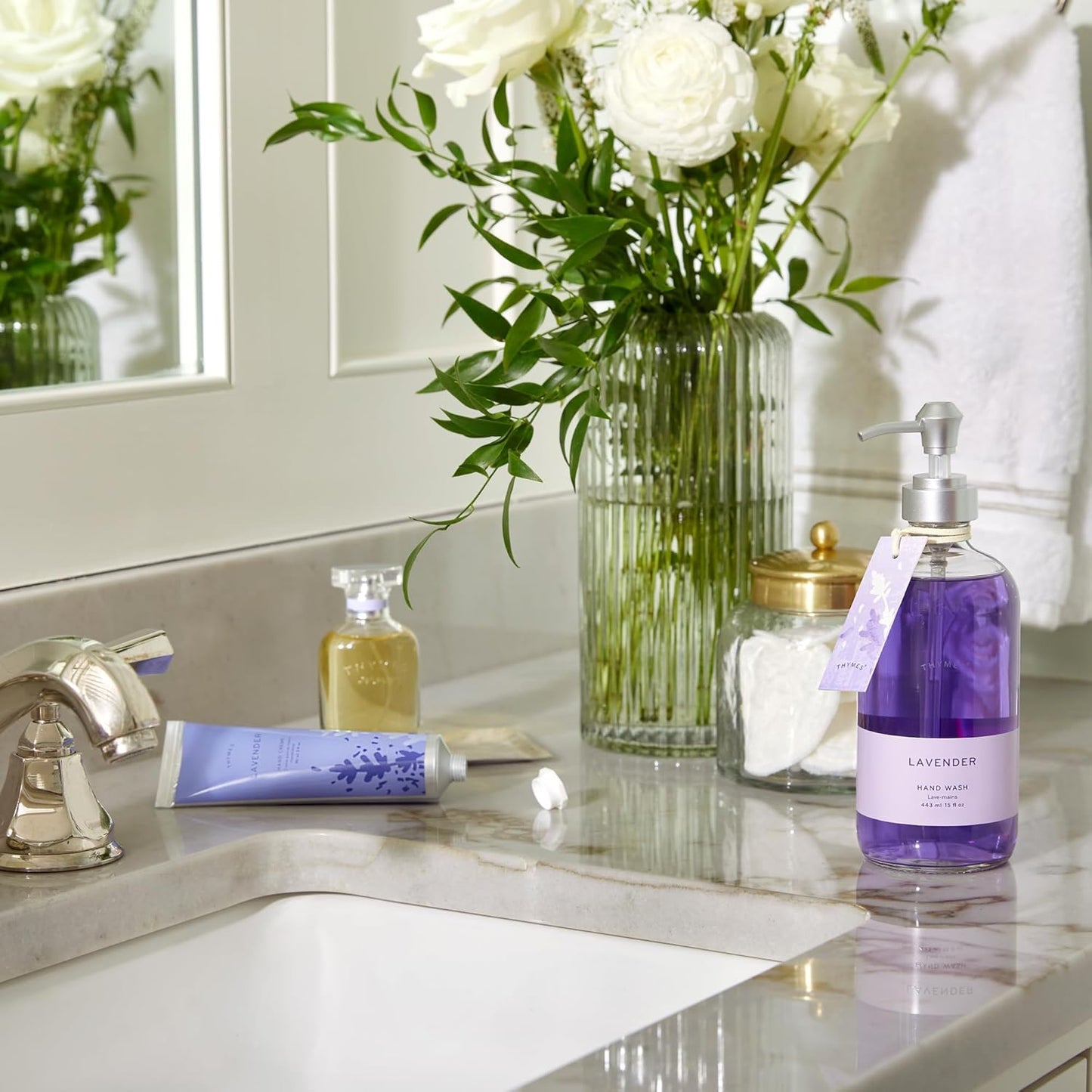 Thymes Lavender Hand Wash - Hydrating Liquid Soap with Calming Scent | 15 Fl Oz
