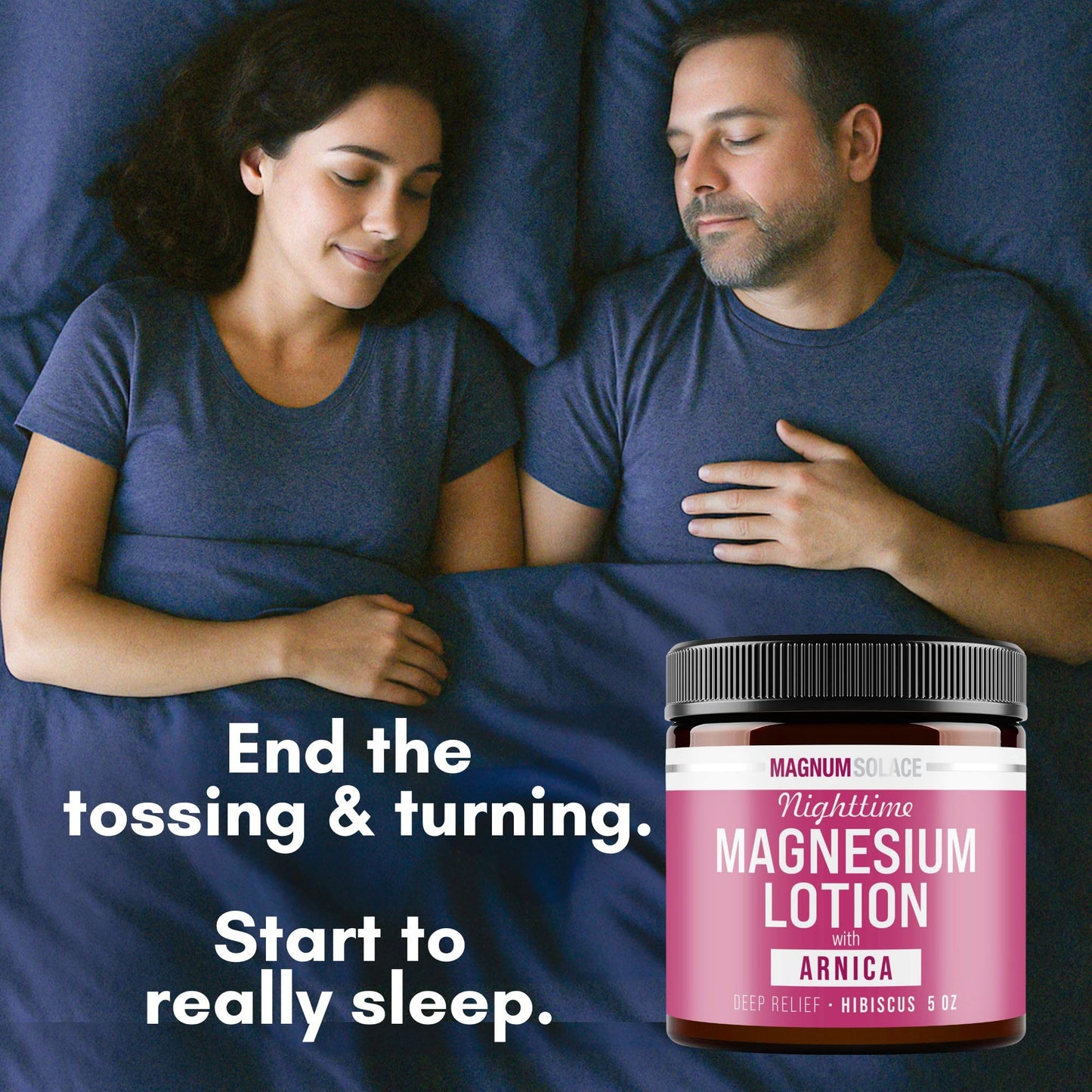 Magnum Solace Nighttime Magnesium Lotion with Arnica – Soothing Relief & Relaxation, Highly Concentrated Magnesium for Muscles & Joints – Apply to Legs or Feet Before Bed – Skin-Friendly