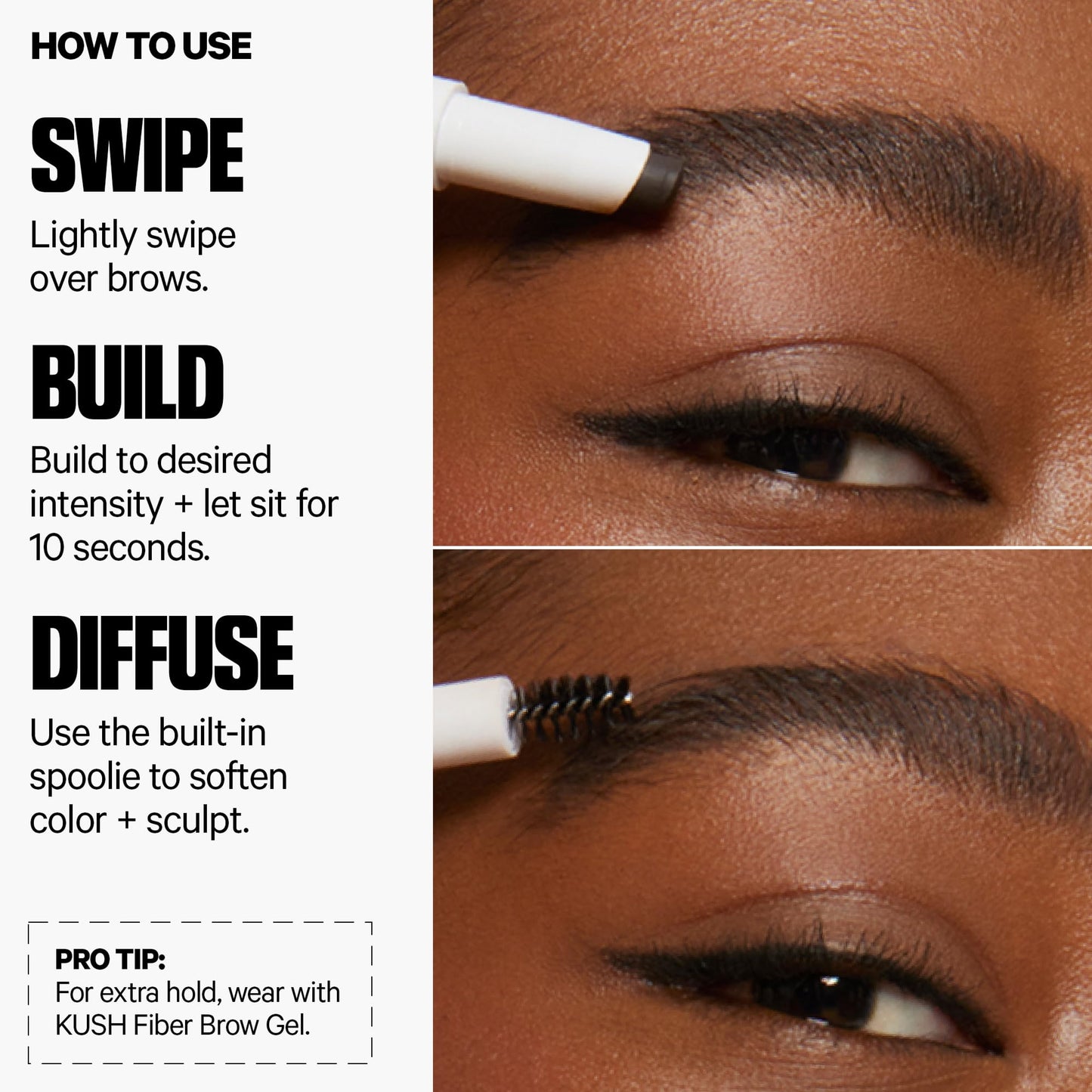 Milk Makeup KUSH Brow Shadow Stick – Fills, Shapes + Defines for Softer, Fuller-Looking Brows for Up to 12 Hours – Waterproof, Buildable, Cream-to-Powder Formula – MJ (Taupe), 0.03 oz