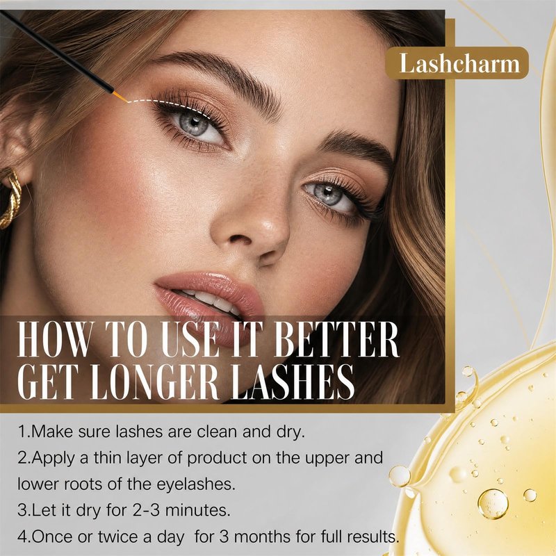 Eyelash Growth Serum, 5ML Lash Serum for Longer Thicker Fuller Lashes, Lash Enhancing Serum with Gentle Vegan Formula for Natural Lash Growth