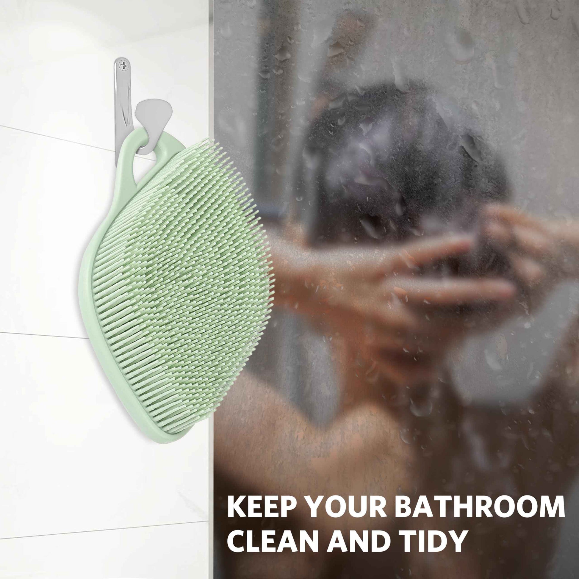 Sndyi Silicone Body Scrubber, Gentle Exfoliating Body Scrubber for Sensitive Skin, Leaf Shaped Shower Scrubber with Lathering Bristles, 2pcs