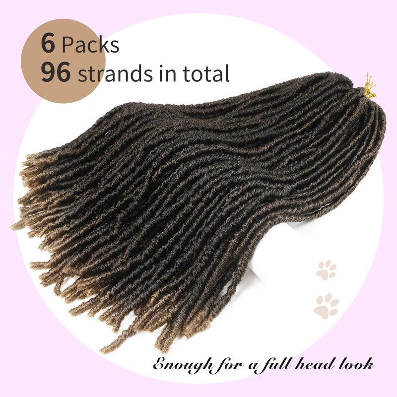 WIGNEE Faux Locs Crochet Hair 18 Inch Soft Locs Crochet Hair Pre Looped Crochet Locs for Black Women Dreadlock Crochet Hair Extensions(18 Inch,1B/30)