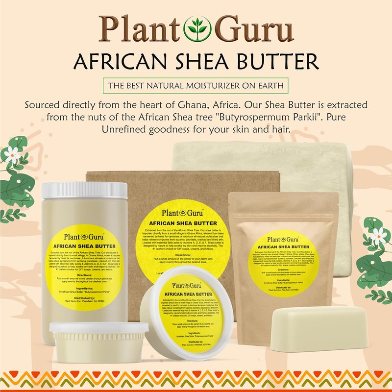 Raw African Shea Butter - 100% Pure Natural Unrefined | 32 oz. Bulk for Moisturizing Skin, Hair & DIY Projects