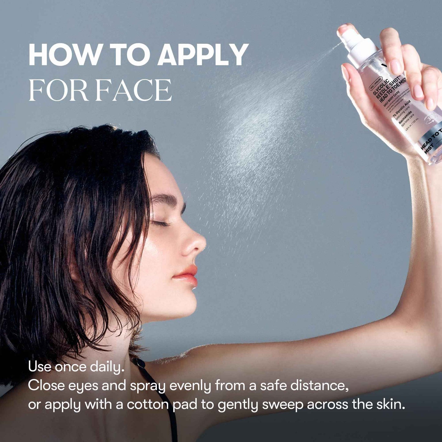 VT COSMETICS 7% Glycolic Acid Reedle Shot Head-to-Toe Mist with Niacinamide, Exfoliating Spray for Bumpy & Strawberry Skin, Dark Spots, Skin Texture, Keratosis Pilaris, Korean Skincare (4.05 fl oz)