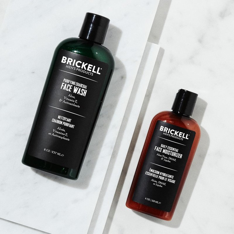 Men's Daily Essential Face Care Set - Purifying Charcoal Wash & Moisturizer | Activated Charcoal, Hyaluronic Acid, Aloe