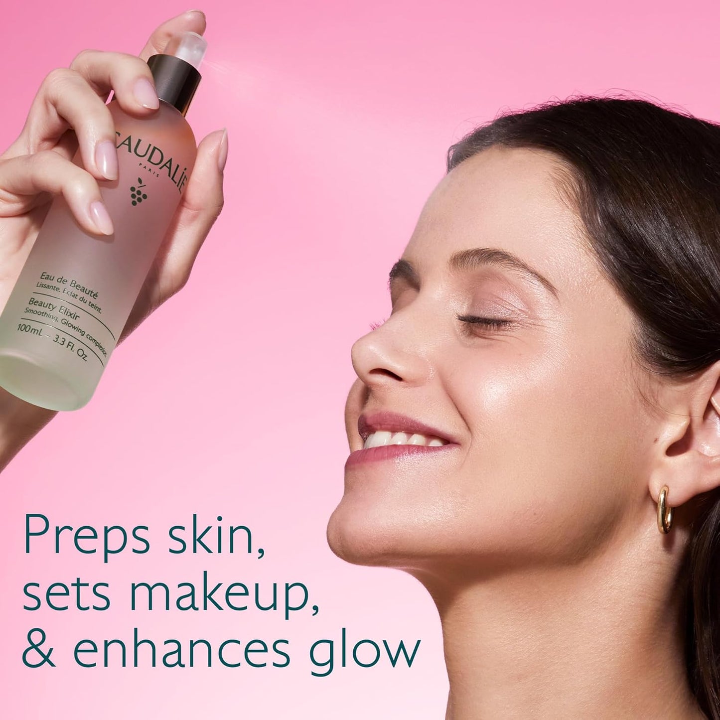 Caudalie Beauty Elixir Face Mist - Pore Tightening Toner & Makeup Setter | 100 mL Full Size & 30 mL Travel Size