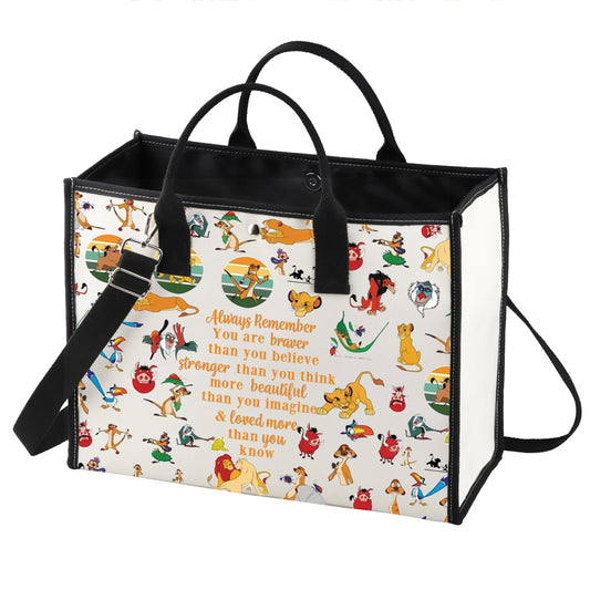 LEVLO Lion Cosmetic Make Up Bag Cartoon Lion Fans Gift You Are Braver Stronger Smarter Than You Think Cartoon Animal Zipper Pouch Bag (Always Lion LT)