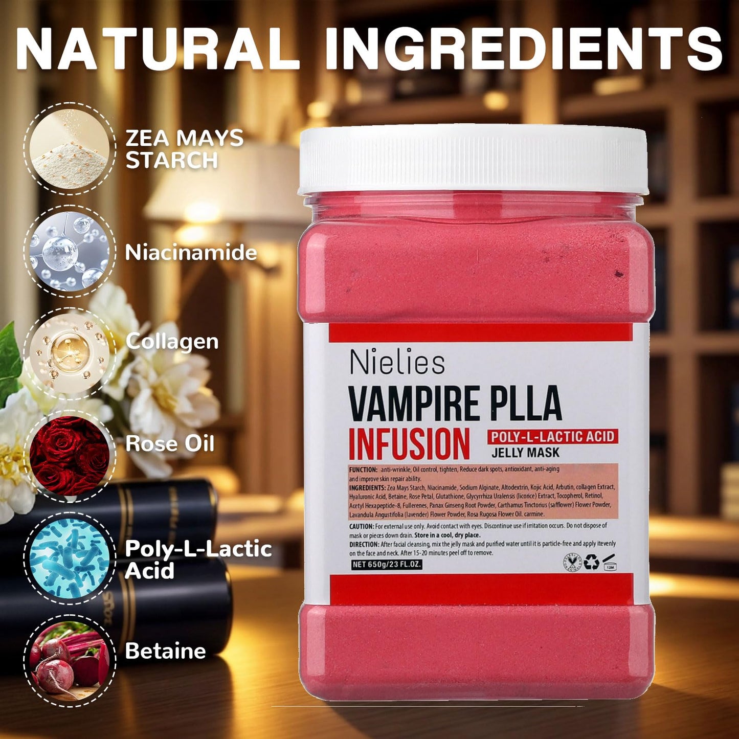 Nielies Jelly Masks for Facials Professional- Vampire Peel-Off Jelly Mask Set, Face Mask For Instant Hydration For Moisturizing, Smoothing (Vampire)
