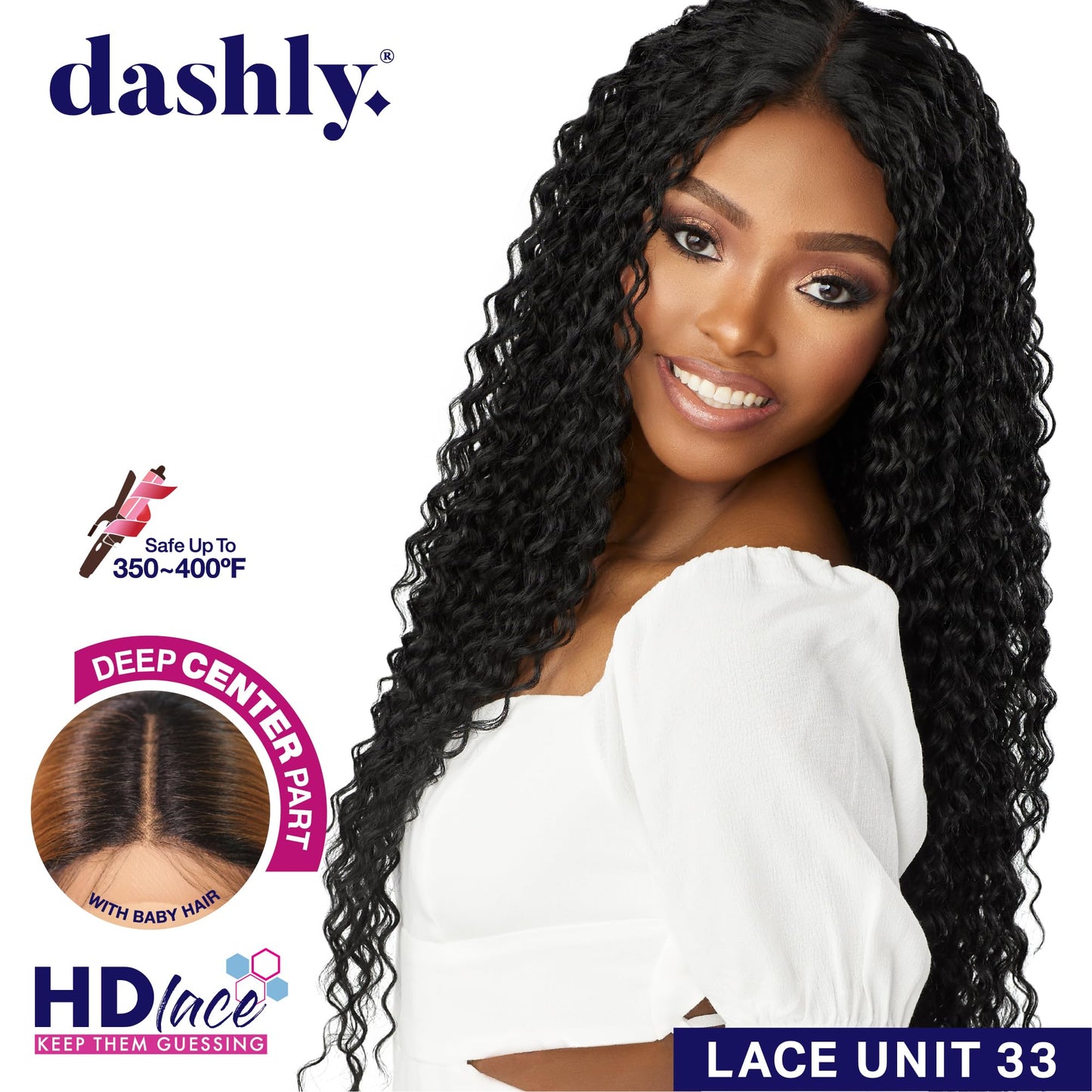 Sensationnel Dashly Wig - Unit 33 Non Lace Cap Ready to Wear Ear to Ear Lacepart Synthetic (1 JETBLACK)
