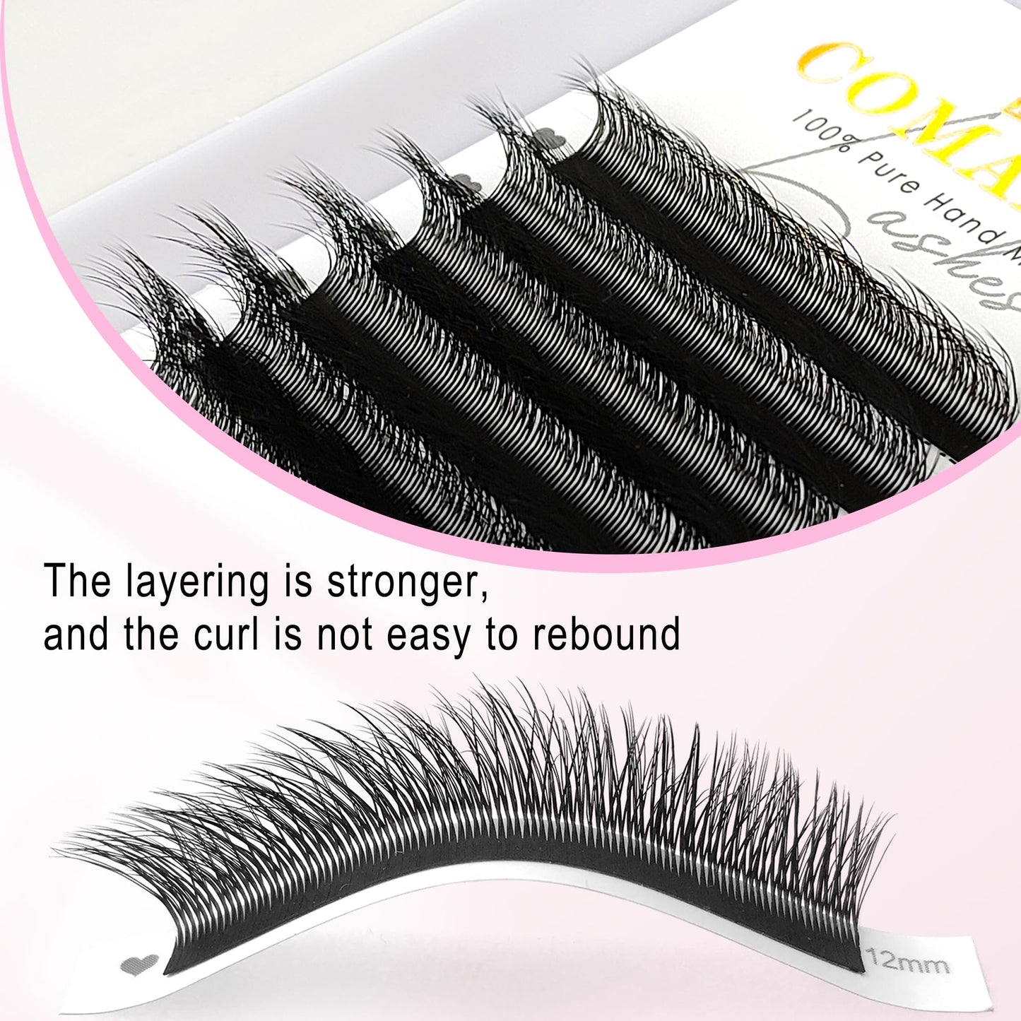 CoMango Fox Eyelashes Extension Flying YY Lashes 5D Mutil-layer Y Shaped Lash Mink Premade Lash Fans C/D Curly Foxy YY Lashes Natural Fluffy Handmade Individual Eyelash Fans(Black,5D-C-10mm)