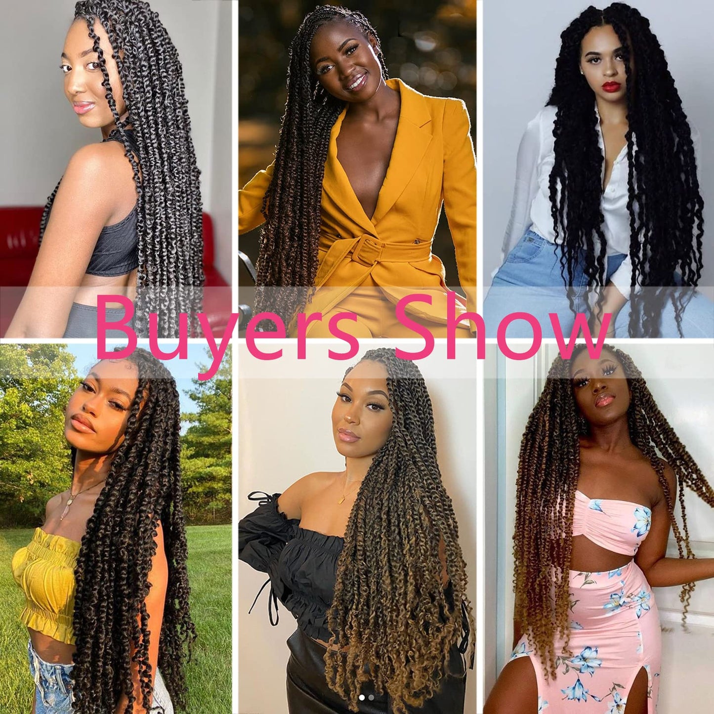 Alrence Passion Twist Hair 24 Inch 8 Packs Long Water Wave Crochet Hair