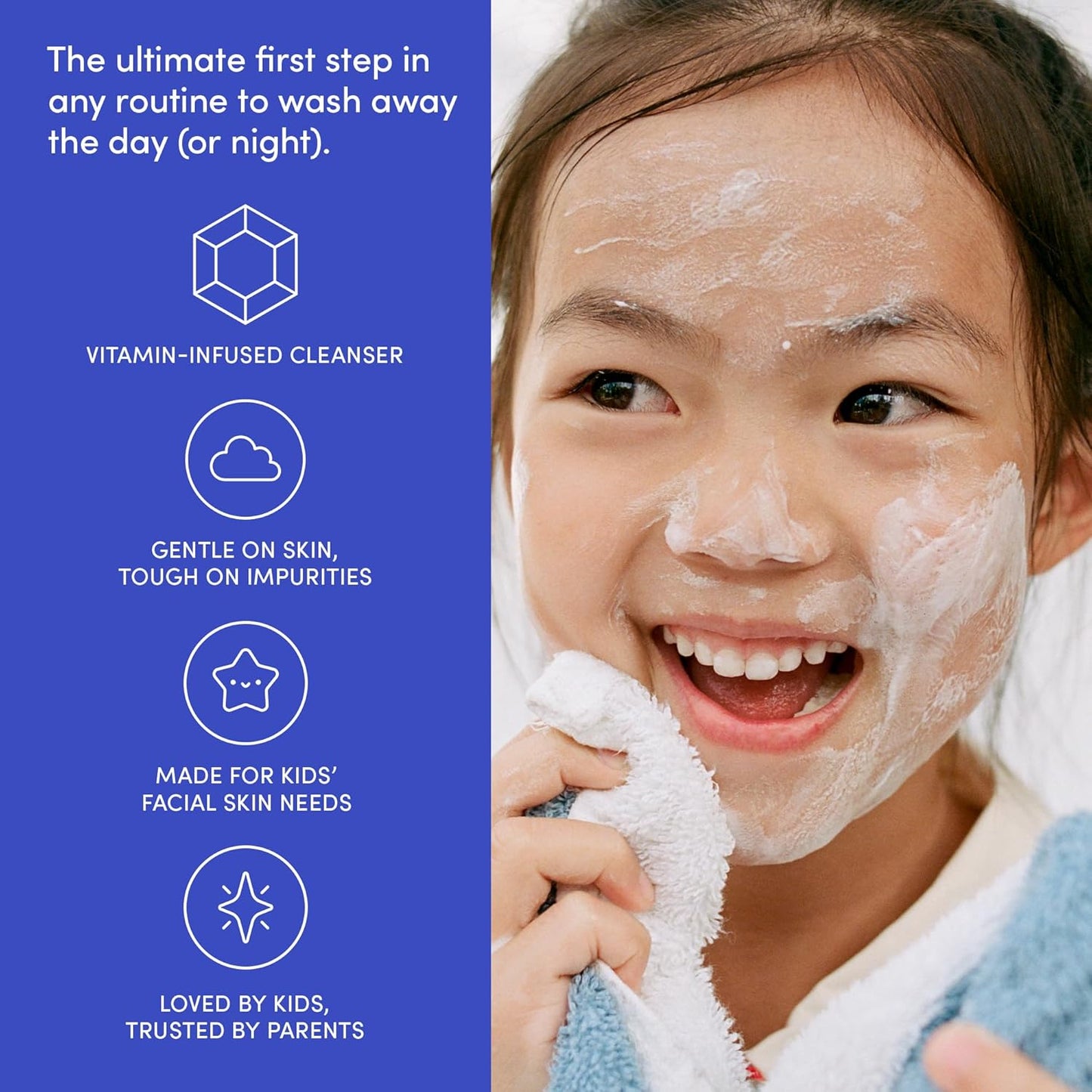 Kids Face Wash - Cool Peach, Gentle Non-Toxic Formula | Multi-Vitamin Skin Care | 3.4 fl oz, Pack of 2
