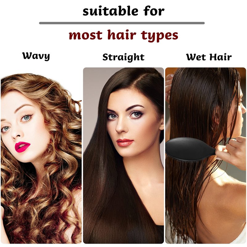 Geiserailie Hair Brushes, 2 Pieces Boar Bristle Hair Brushes with Nylon Quill, Natural Bristles Hair Extensions for Women, Men and Kids, Promotes Smooth and Healthy Hair Growth
