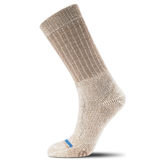 FITS Heavy Expedition Boot Sock for Men and Women, Made with Merino Wool, Breathable, Odor Resistant, Cushioned Boot Sock, Light Brown, X-Large