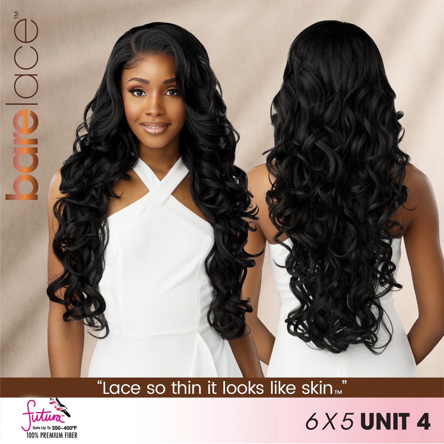 Sensationnel Bare Lace 6x5 Lacewig-Unit 4, 1 JETBLACK