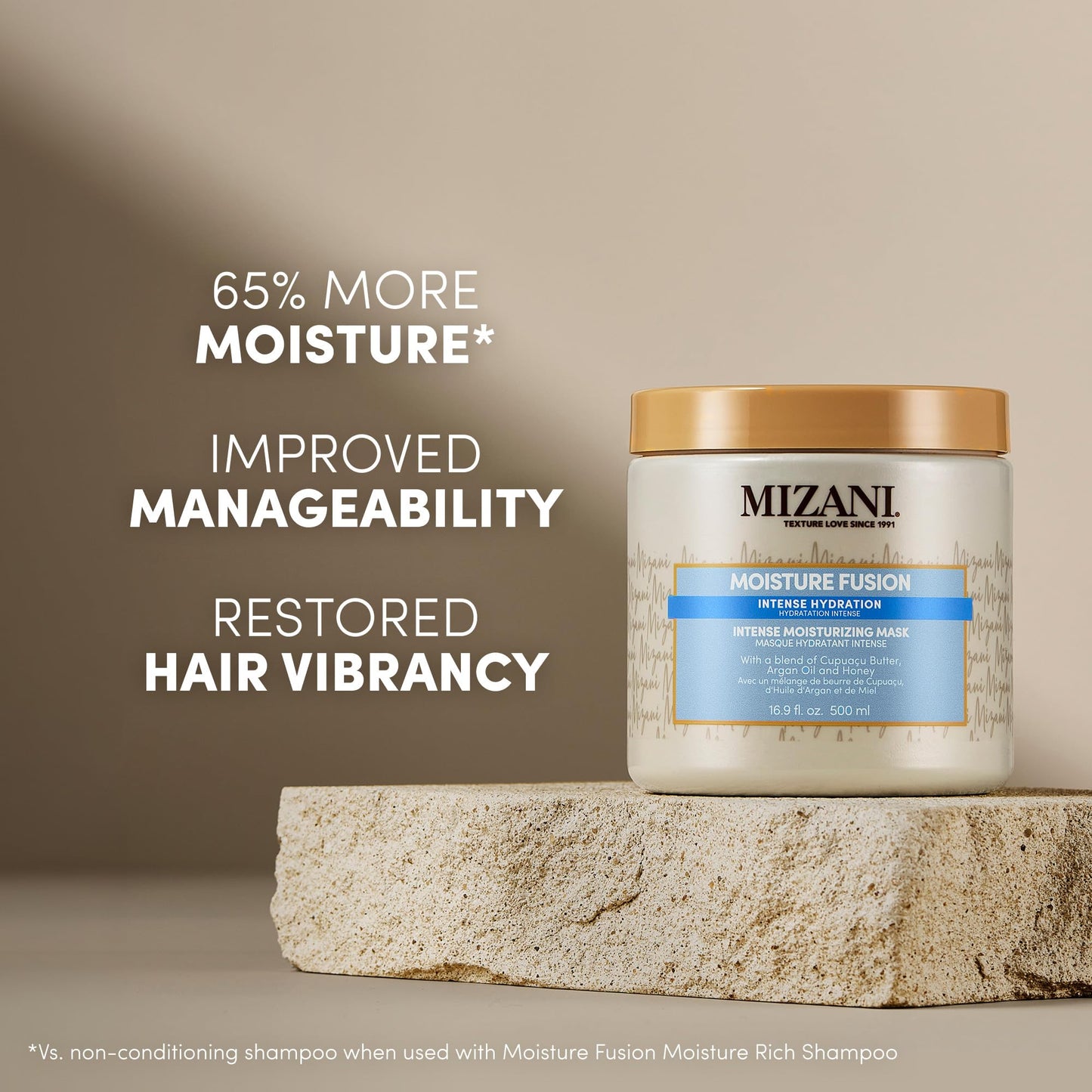 Mizani Moisture Fusion Intense Moisturizing Mask - Hydrating Hair Mask for Dry and Curly Hair, Deep Conditioning Treatment with Argan Oil, Sulfate-Free