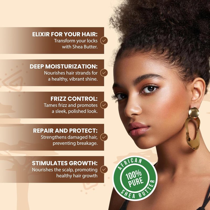 Raw African Shea Butter - 100% Pure Natural Unrefined | 32 oz. Bulk for Moisturizing Skin, Hair & DIY Projects