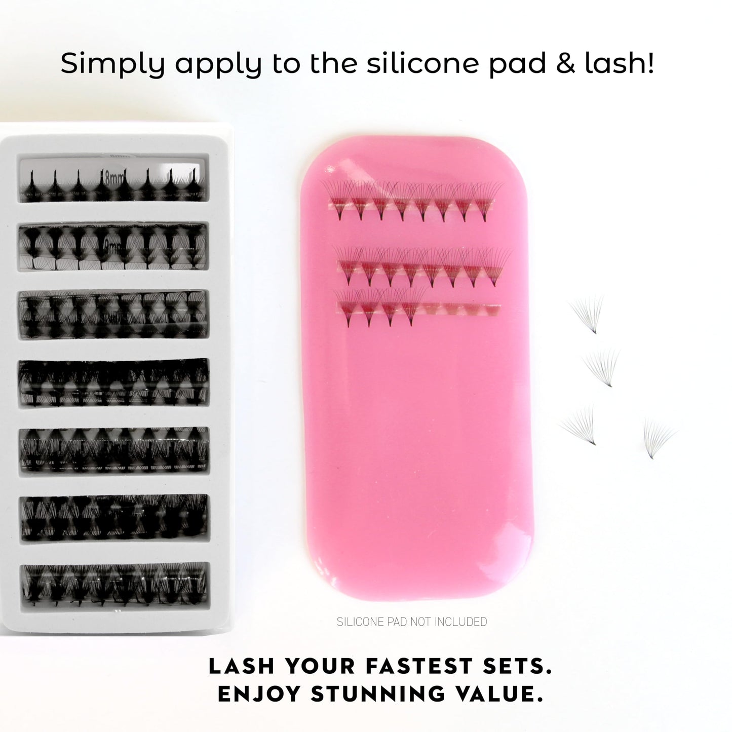 One V Salon Pro 10D Ultra-Speed Promade Fans, 1000 Premade Mega Volume Lash Fans | D Curl | 0.05 | 8–14 mm Mixed Lengths | Thin Base, Fast Application Eyelash Extensions(Ultra 10D-0.05-D Curl)