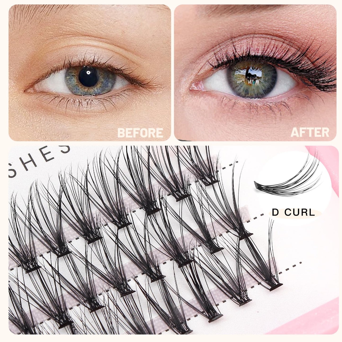 Bodermincer 20D 0.07mm Thickness 8-22mm To Choose Grafting False Eyelashes False Eyelashes Individual Natural Long Mink Fake Eyelashes Extension Handmade Bulk Wholesale (5 packs-18mm)