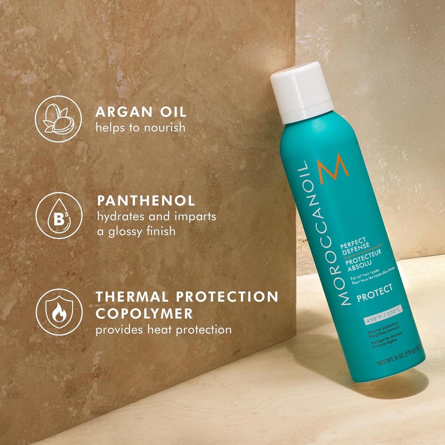 Moroccanoil Perfect Defense | Heat Protectant Spray for Hair Styling - 6.3 oz