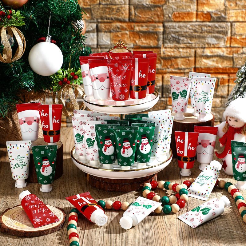 96 Pieces Secret Santa Gift Set: Mini Christmas Hand Cream Travel Size Lotion Bulk Holiday Stocking Stuffers Appreciation Gifts for Women Employee Coworker Staff 30ml 6 Natural Plant Fragrance