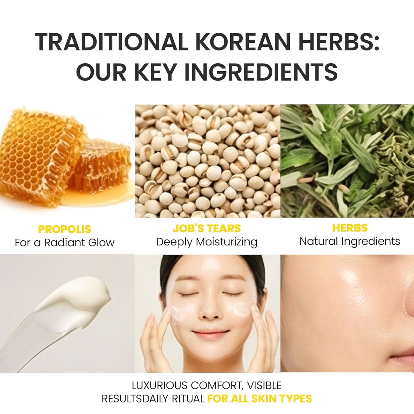 ORIGIN Face Moisturizer Cream - Korean Daily Hydrating Cream with Propolis & Coix Seed Extract | Soothes Dry, Sensitive Skin [2.71 fl oz]