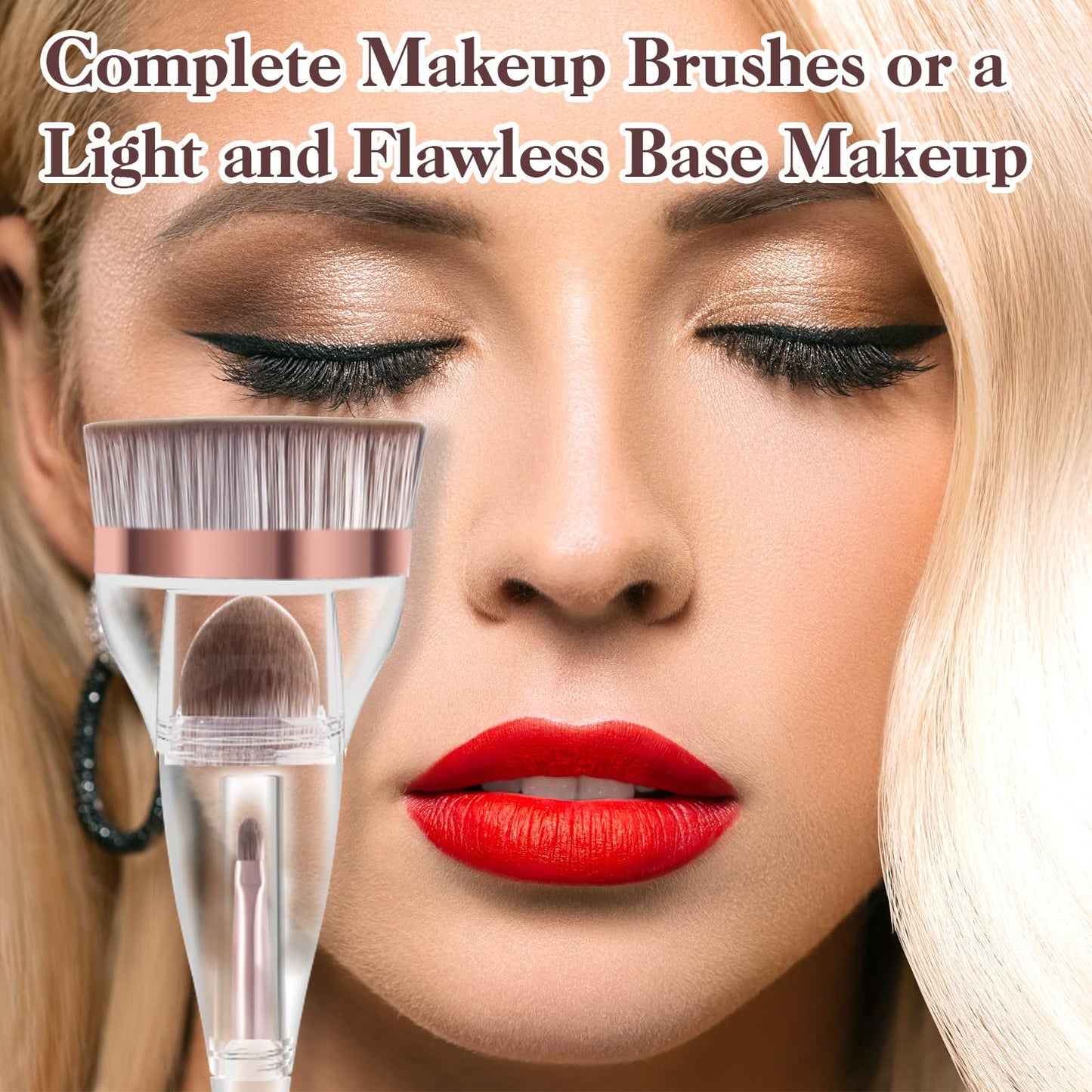 Foundation Brush, Daubigny Perfect Makeup Brush for Face Blush Liquid Powder Foundation Brush for Blending Liquid, Cream or Flawless Powder Cosmetics with Great Gift Case