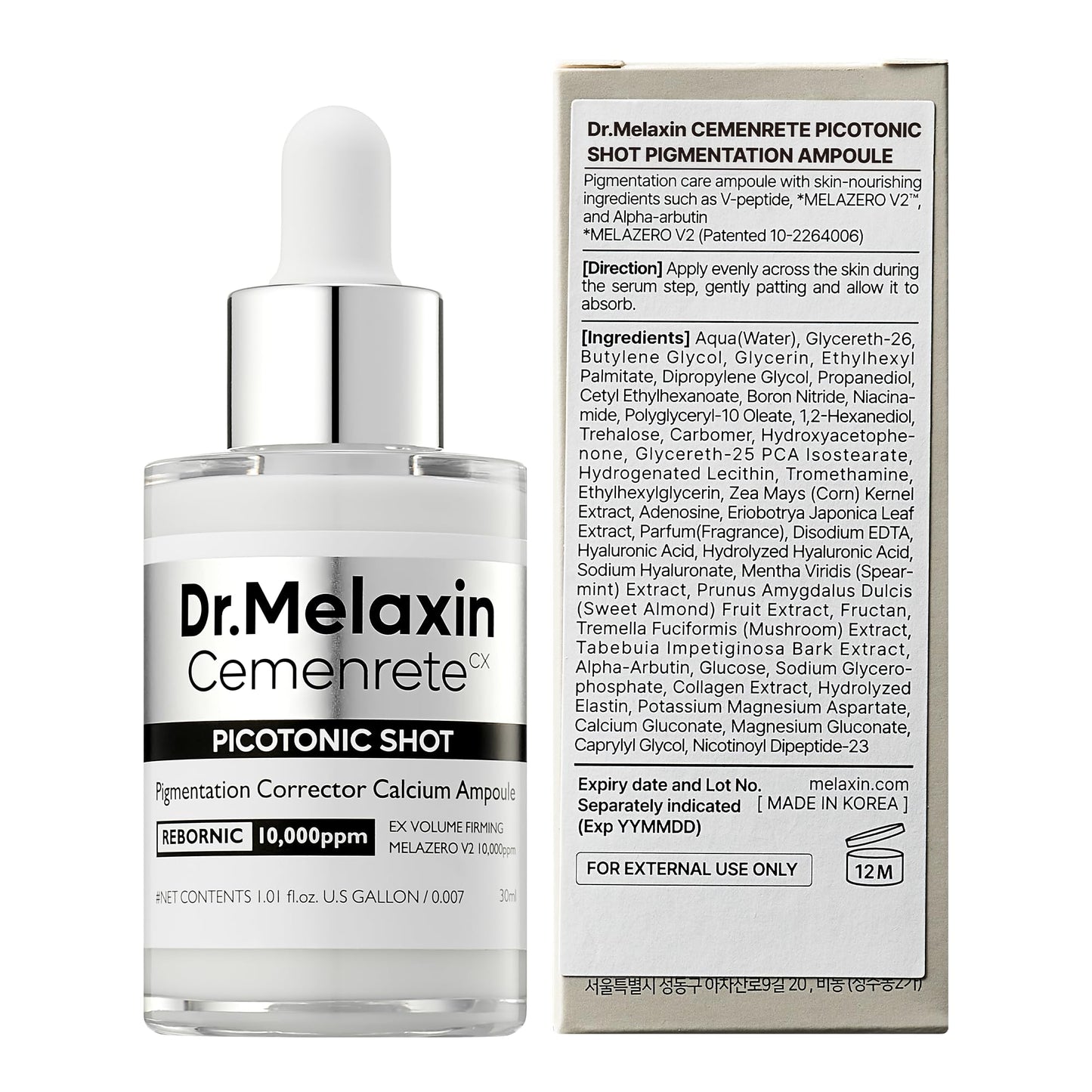 Dr.Melaxin Picotonic Shot Serum 1.01 fl.oz - Alpha-Arbutin and Niacinamide Dark Spot Corrector Serum, Pigmentation Corrector for Uneven Skin Tone, Blemish Marks, K-Beauty Face Serum